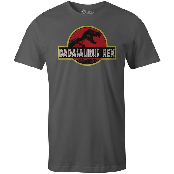 9 Crowns Tees Men's Dadasaurus Tee (Dadasaurus-metal, Large)