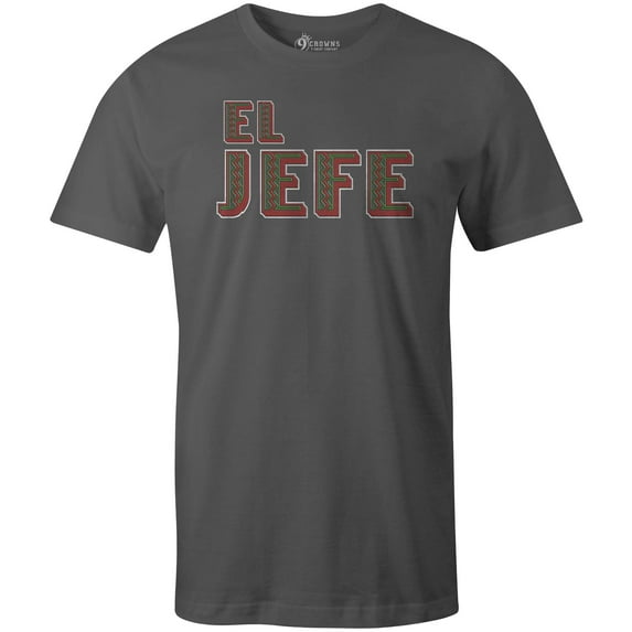 9 Crowns Tees Men's El Jefe T-Shirt (Metal, Small)