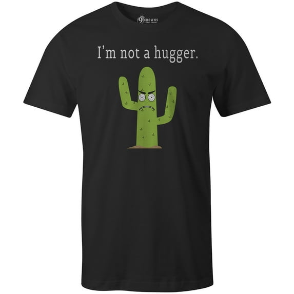 9 Crowns Tees Men's "I'm not a hugger" T-shirt (Small, Unisex Black)