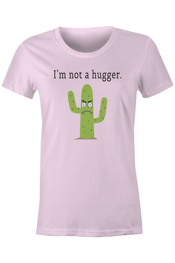 Tees Men's "I'm not a hugger" T-shirt (X-Small, Juniors Pink)