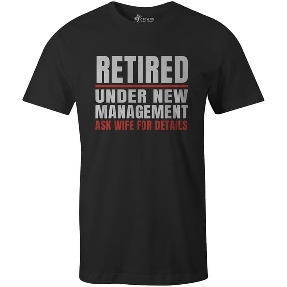 9 Crowns Tees Men's Retirement Gift Funny Graphic T-Shirts (Ask Wife - Black, 2XL)