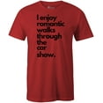 thumbnail image 1 of 9 Crowns Tees Men's "Romantic Long Walks Car Shows" T-shirt (Unisex Red, Small), 1 of 3