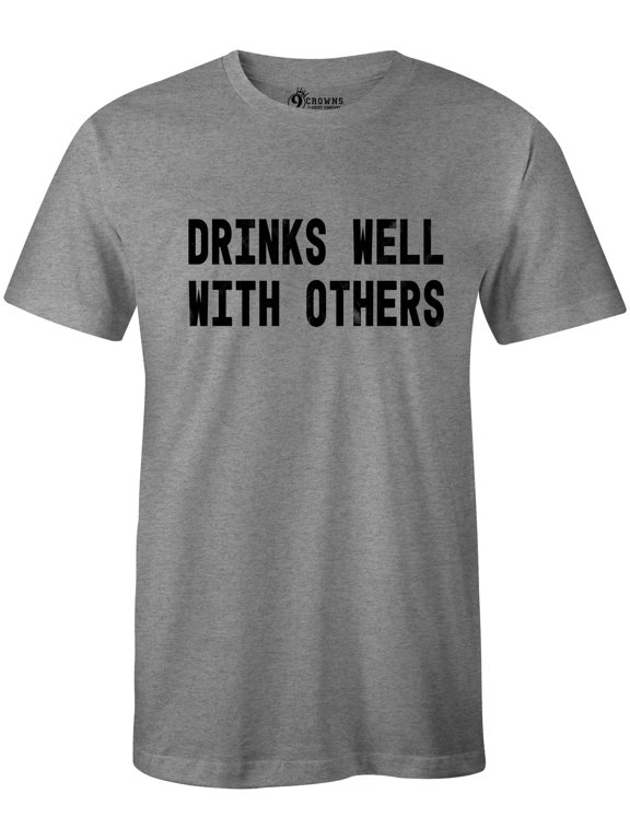 Tees Men's Whiskey - It's Worth A Shot Funny T-Shirt Tequila Beer (Drinks Well With Others-heather, 3X-Large)