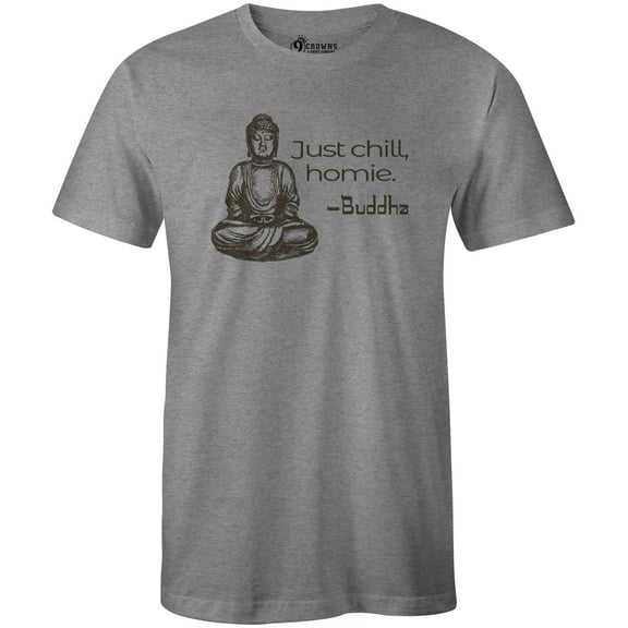 9 Crowns Tees Men's Zen Get Woke Graphic Shirt (Chill Mens Htrgrey, XX-Large)