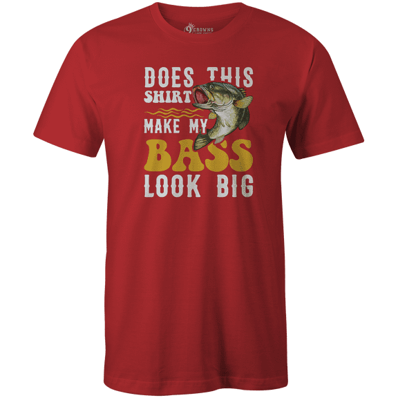 9 Crowns Tees Mens Funny Fishing Can't Work Today T-Shirt Short Sleeve T-shirt (BassLooking-Red, 2XL)