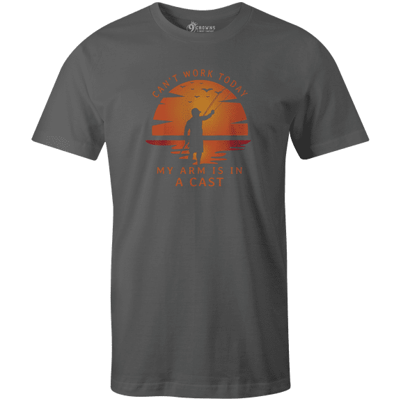 9 Crowns Tees Mens Funny Fishing Can't Work Today T-Shirt Short Sleeve T-shirt (Cantwork-Metal, 3XL)