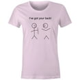 thumbnail image 1 of 9 Crowns Tees Mens Womens Funny I've Got Your Back Stick Figure Shirt (Juniors Pink, Medium), 1 of 3