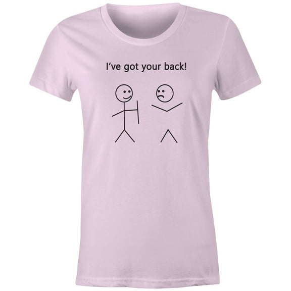 9 Crowns Tees Mens Womens Funny I've Got Your Back Stick Figure Shirt (Juniors Pink, X-Large)
