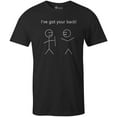 thumbnail image 1 of 9 Crowns Tees Mens Womens Funny I've Got Your Back Stick Figure Shirt (Unisex Black, Small), 1 of 3