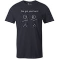 thumbnail image 1 of 9 Crowns Tees Mens Womens Funny I've Got Your Back Stick Figure Shirt (Unisex Navy, Medium), 1 of 3