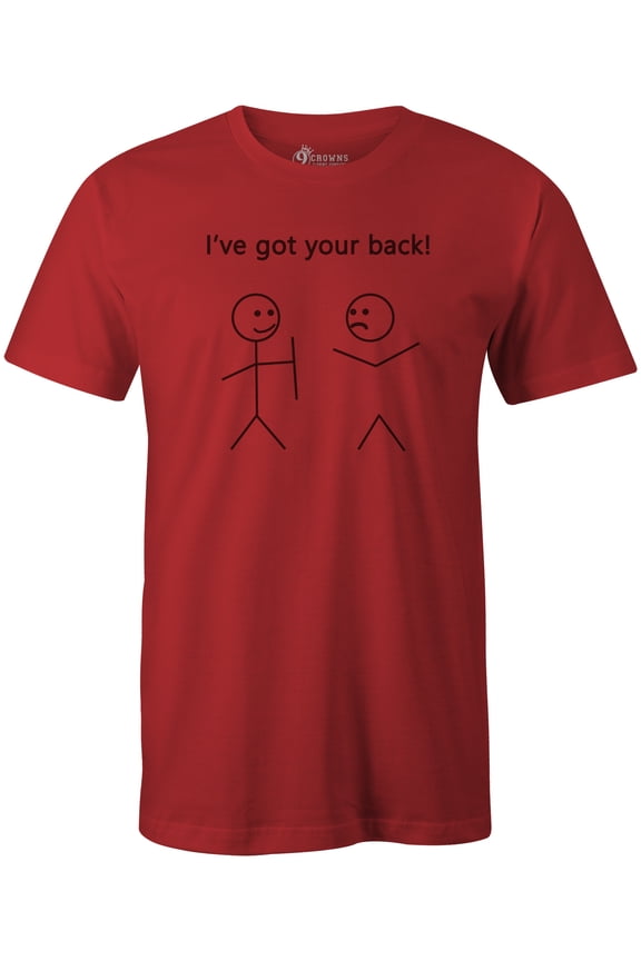 Tees Mens Womens Funny I've Got Your Back Stick Figure Shirt (Unisex Red, Small)