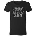 thumbnail image 1 of 9 Crowns Tees Mens Womens Shoulda Been a Sailor Funny Cursing T-Shirt (Juniors Black, 3X-Large), 1 of 4