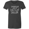 thumbnail image 1 of 9 Crowns Tees Mens Womens Shoulda Been a Sailor Funny Cursing T-Shirt (Juniors Charcoal, 3X-Large), 1 of 4
