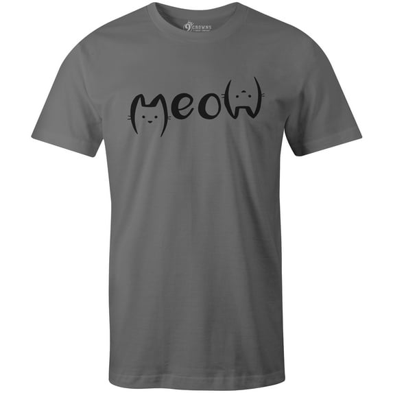 9 Crowns Tees Meow Cute Unisex Cat Graphic Shirt (Unisex Metal, 3XL)