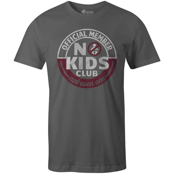 9 Crowns Tees Official Member of the No Kids Club Funny T-Shirt (Unisex Metal, X-Large)