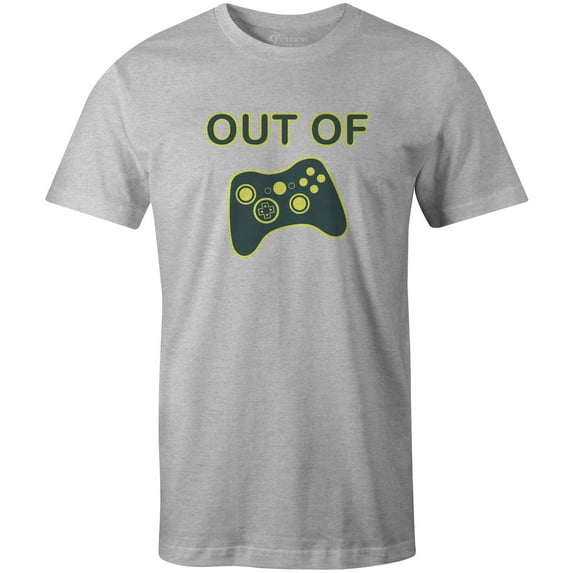 9 Crowns Tees Out Of Control Funny Console Gamer Graphic Shirt (Unisex Grey, 3XL)