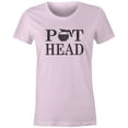 thumbnail image 1 of 9 Crowns Tees Pot Head Coffee Lover's Funny Coffee Pot T-Shirt-Mens (Juniors Pink, 3X-Large), 1 of 4