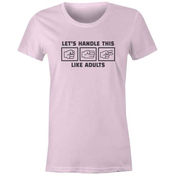 9 Crowns Tees Rock Paper Scissors Funny Sarcastic T-Shirt (Handle Juniors Pink, X-Large)