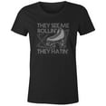 thumbnail image 1 of 9 Crowns Tees Roller Skate They See Me Rollin' They Hatin' Funny Retro T-Shirt (Juniors Black, XS), 1 of 3