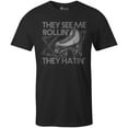 thumbnail image 1 of 9 Crowns Tees Roller Skate They See Me Rollin' They Hatin' Funny Retro T-Shirt (Unisex Black, Large), 1 of 3