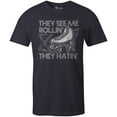 thumbnail image 1 of 9 Crowns Tees Roller Skate They See Me Rollin' They Hatin' Funny Retro T-Shirt (Unisex Navy, Large), 1 of 3