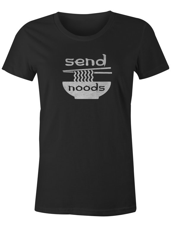Tees Send Noods Funny Meme T-Shirt (Juniors Black, Medium)