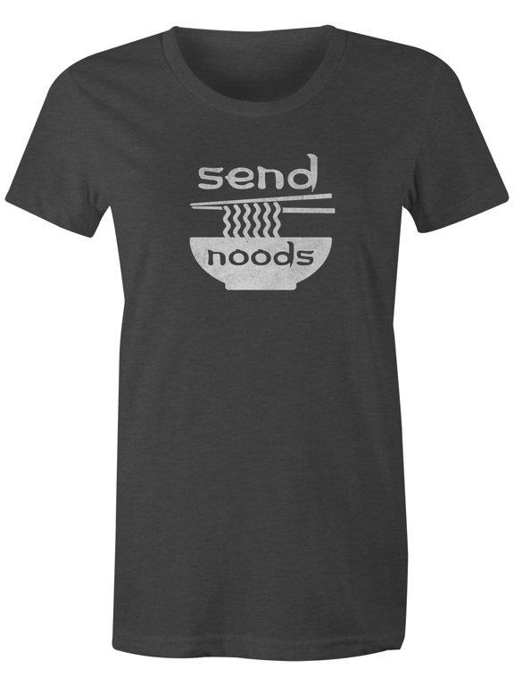 Tees Send Noods Funny Meme T-Shirt (Juniors Charcoal, 2XL)