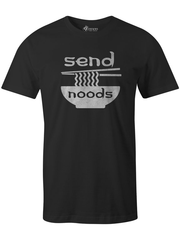 Tees Send Noods Funny Meme T-Shirt (Unisex Black, Small)