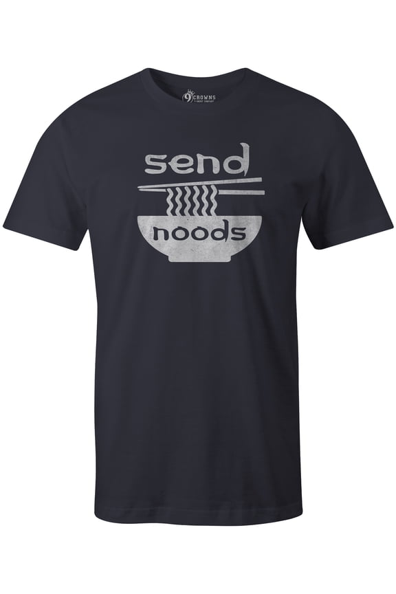 Tees Send Noods Funny Meme T-Shirt (Unisex Navy, Large)
