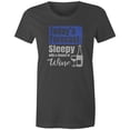 thumbnail image 1 of 9 Crowns Tees Sleepy With A Chance Of Wine Funny T-Shirt-Unisex (Juniors Charcoal, Medium), 1 of 3