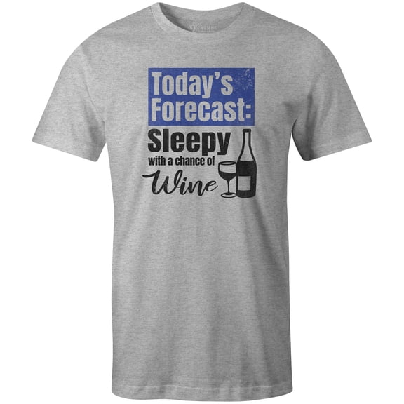 9 Crowns Tees Sleepy With A Chance Of Wine Funny T-Shirt-Unisex (Unisex Htr Gray, XX-Large)