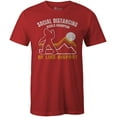 thumbnail image 1 of 9 Crowns Tees Social Distancing Champion Funny Graphic Tee Shirt (Unisex Red, Large), 1 of 3