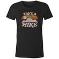 thumbnail image 1 of 9 Crowns Tees Take a Hike Funny Hiking Enthusiast T-Shirt (Juniors Black, XS), 1 of 3