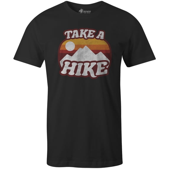 9 Crowns Tees Take a Hike Funny Hiking Enthusiast T-Shirt (Unisex Black, 2XL)