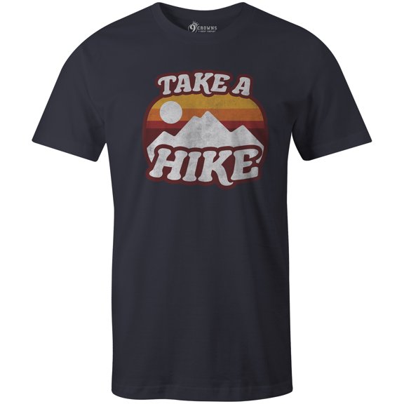 9 Crowns Tees Take a Hike Funny Hiking Enthusiast T-Shirt (Unisex Navy, Small)