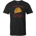 thumbnail image 1 of 9 Crowns Tees Unisex Fit'ness Taco Funny Sarcastic T-Shirt (Black, Small), 1 of 2