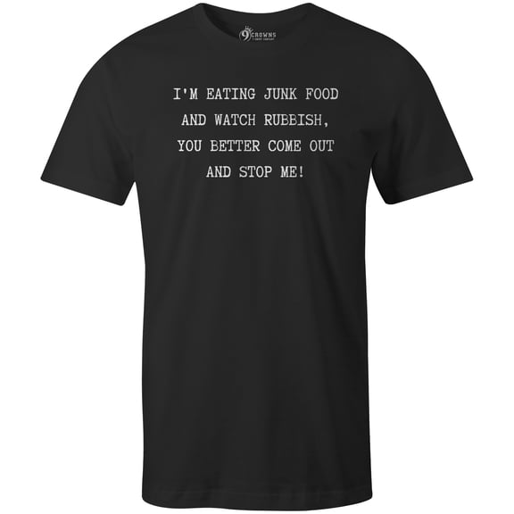 9 Crowns Tees Unisex Home Alone Christmas T-shirt (EatingJunk-Black, Small)