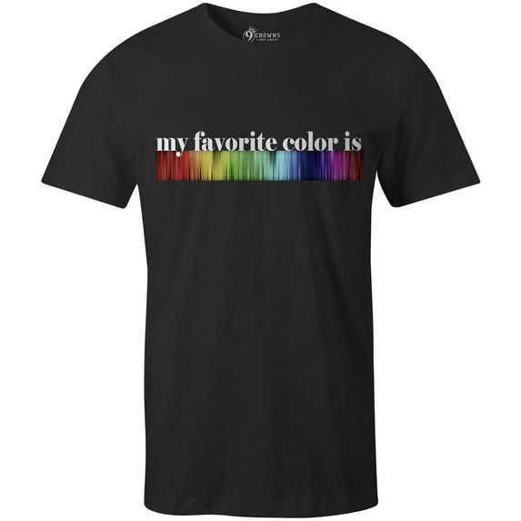 9 Crowns Tees Unisex My Favroite Color is Rainbow T-Shirt-Red-3XL (Black, XX-Large)