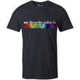 thumbnail image 1 of 9 Crowns Tees Unisex My Favroite Color is Rainbow T-Shirt-Red-3XL (Navy, Medium), 1 of 2