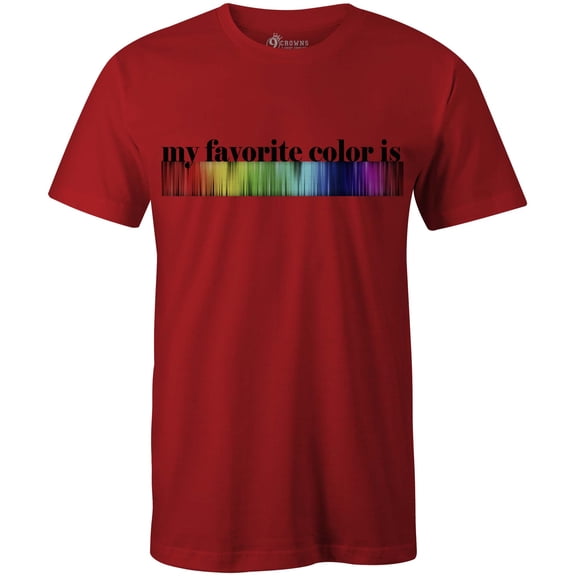 9 Crowns Tees Unisex My Favroite Color is Rainbow T-Shirt-Red-3XL (Red, Small)