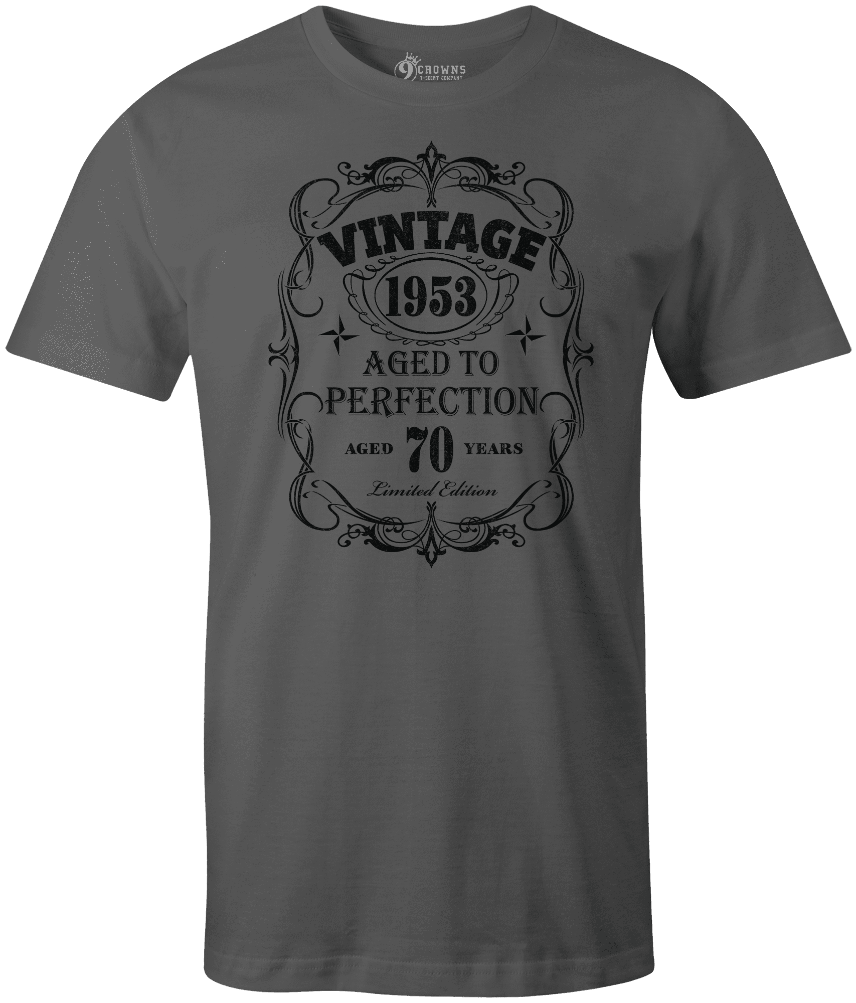 9 Crowns Tees Vintage Aged to Perfection 30th 40th 50th 60th 70th 2021 ...