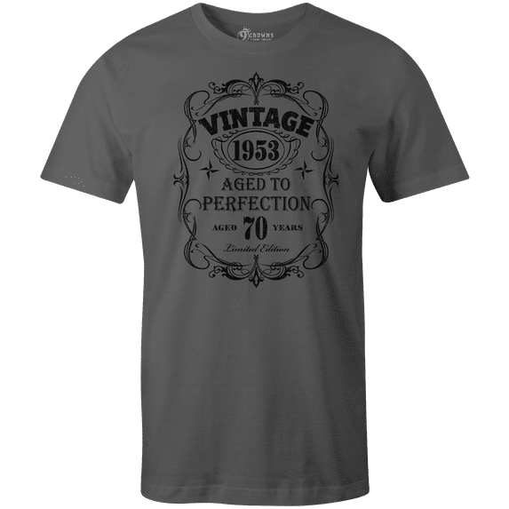 9 Crowns Tees Vintage Aged to Perfection 30th 40th 50th 60th 70th 2021 Birthday T-Shirt