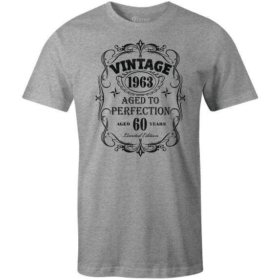 9 Crowns Tees Vintage Aged to Perfection 30th 40th 50th 60th 70th 2021 Birthday T-Shirt