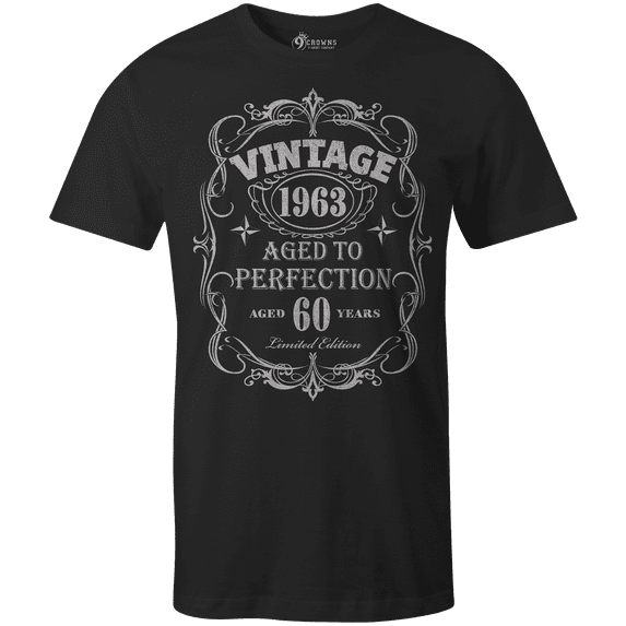 9 Crowns Tees Vintage Aged to Perfection 30th 40th 50th 60th 70th 2021 Birthday T-Shirt