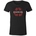 thumbnail image 1 of 9 Crowns Tees What Goes Around Comes Around Karma Recycle T-Shirt-Mens (Juniors Black, Large), 1 of 4