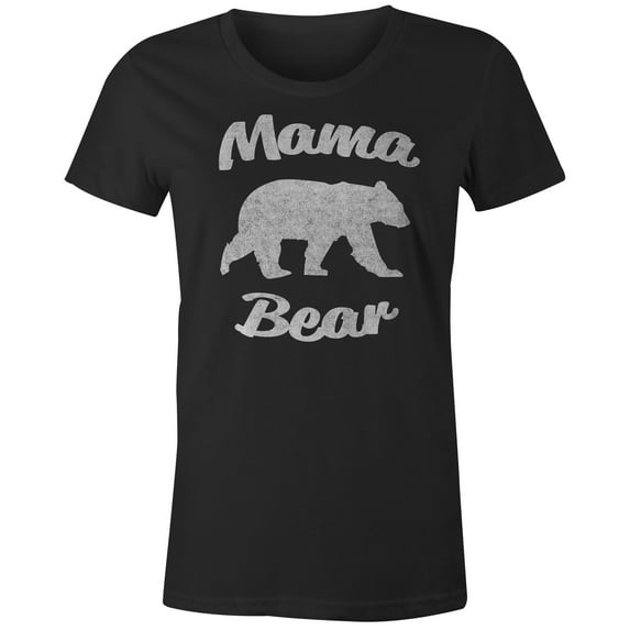 9 Crowns Tees Women's Mommy Shark Cute Graphic T-Shirt (Bear Juniors-Black, X-Small)