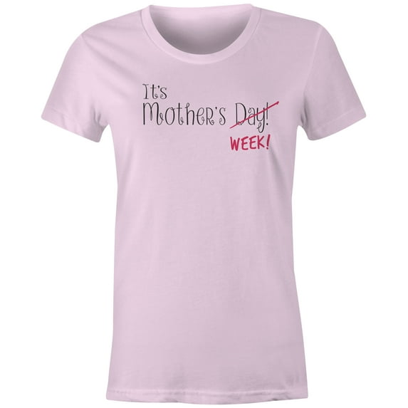 9 Crowns Tees Women's Mommy Shark Cute Graphic T-Shirt (Mothers Week Juniors-Pink, Small)