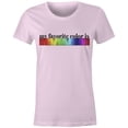 thumbnail image 1 of 9 Crowns Tees Women's My Favorite Color is Rainbow T-Shirt-Char Heather-3XL (Baby Pink, XXX-Large), 1 of 2