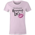thumbnail image 1 of 9 Crowns Tees Women's Running Late T-Shirt-Char Heather-3XL (Baby Pink, X-Small), 1 of 2