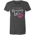 thumbnail image 1 of 9 Crowns Tees Women's Running Late T-Shirt-Char Heather-3XL (Char Heather, Medium), 1 of 2
